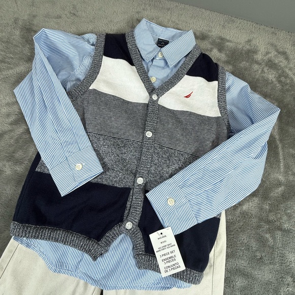 Nautica Blue and Gray Kids Boy’s 3 PC Matching Set Size M (5-6) - Picture 2 of 16